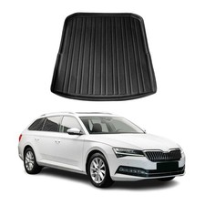 Kofferraumwanne Laderaumwanne für Skoda Superb Kombi 2015-2025 Gummi TPE Schwarz