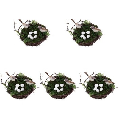  5 Sets künstliche Vogelnester, künstliches Vogelnest mit künstlichen