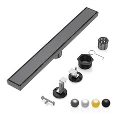 DLONE 24  Linear Shower Drain 304 Stainless Steel Gun Gray Tile Insert Floor NEW