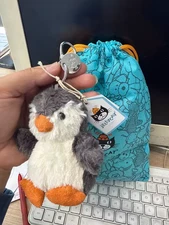 Jellycat London Amuseables Peanut Penguin Bag Charm Plush Keychain Cute Toy Gift