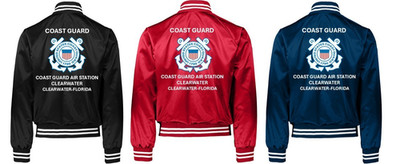 USCG*COAST GUARD AIR STATION CLEARWATER-FL *SATIN JACKET *USCG OFFICIAL LICENSE