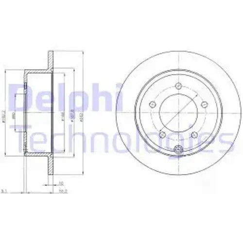 2x Disco de freno macizo BG4179 DELPHI para DODGE CHRYSLER JEEP - Imagen 1 de 1
