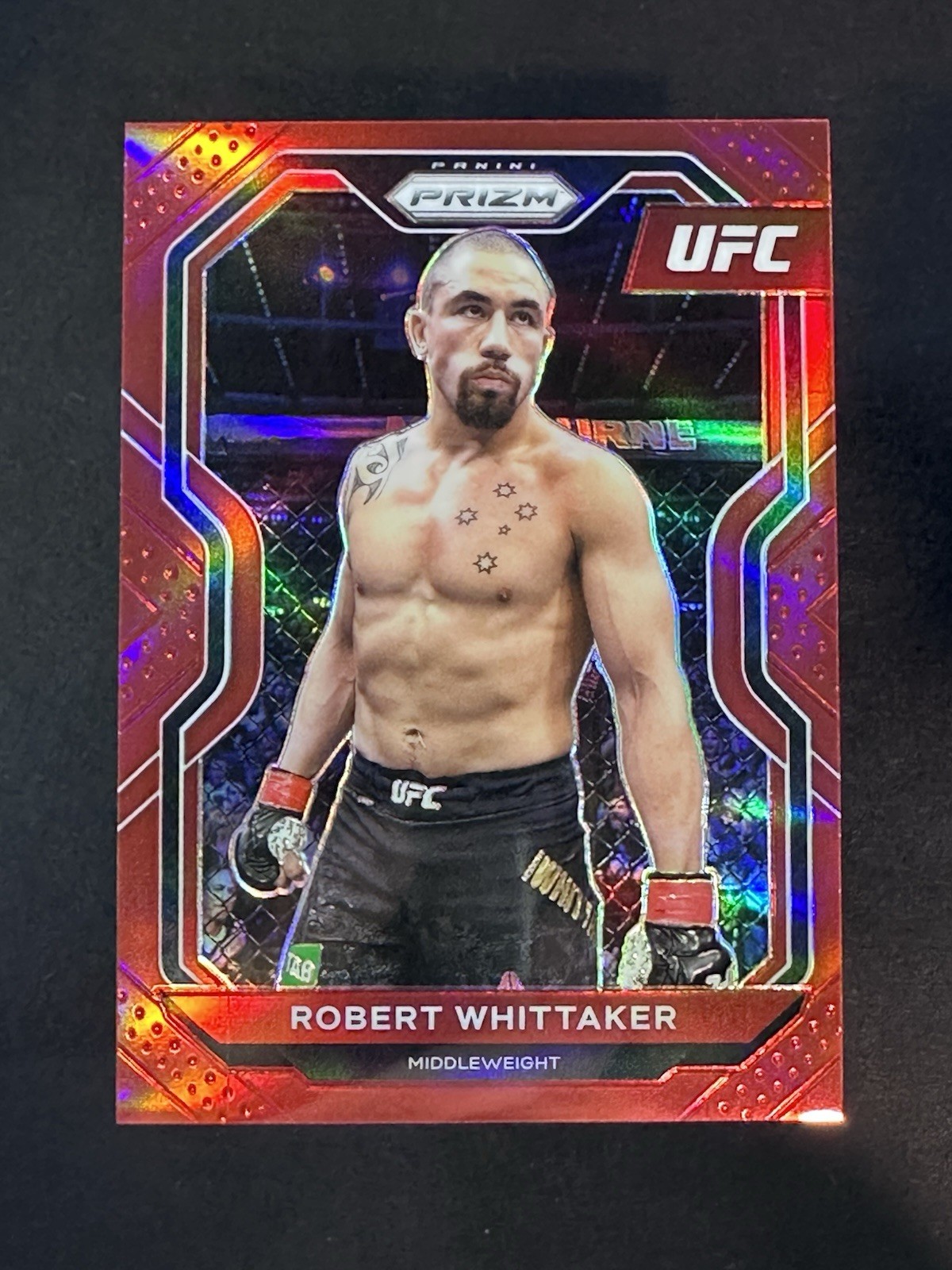 Robert Whittaker 2021 Panini Prizm UFC Red Refractor Card 57/275 #11