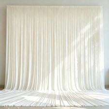 10x15 FT Ivory Wrinkle Free Polyester Photo Backdrop Curtain Panels Stage