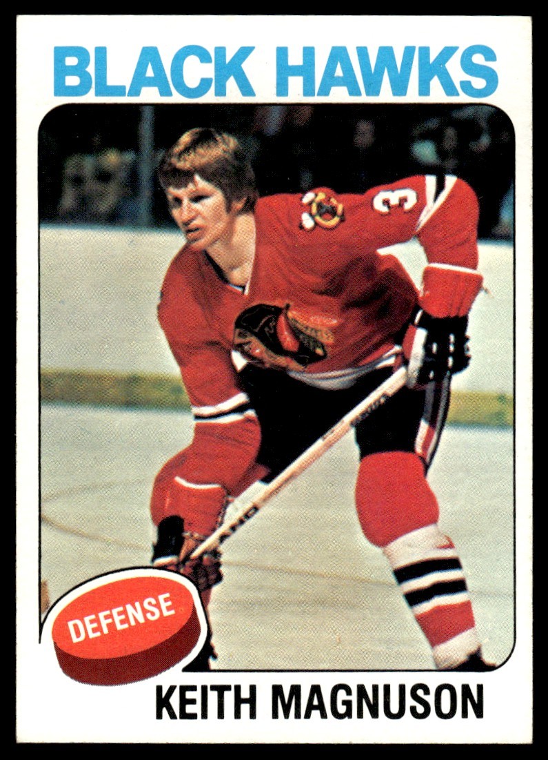 1975-76 Topps KEITH MAGNUSON #176 Chicago Blackhawks no creases