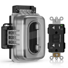Outdoor GFCI Outlet with Extra-Duty in Use Cover, 20 Amp TRWR Self-Test GFI R...
