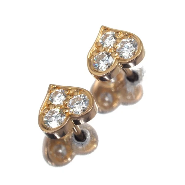 Auténtica Tiffany&Co. Pendientes Diamante Corazón Sentimental Oro Rosa 18K 750 Foto 2 de 4