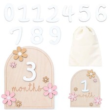 Baby Monthly Milestone Cards 1-12 Month Flower Signs Newborn Gift Boy Girl