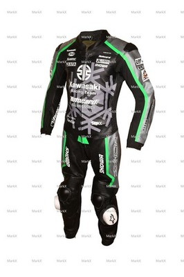 MarkX Kawasaki 2026 MotoGP Motorcycle Leather Suit Mens Race Suit Leather CE Protection