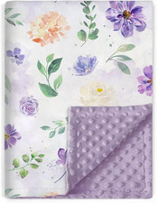 Baby Blanket Super Soft Double Layer Minky with Dotted Backing for Girls, Receiv