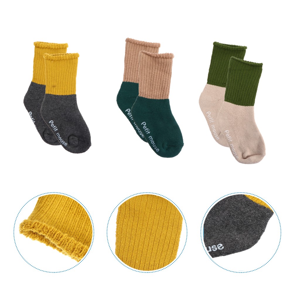 SAOLA 3 paires de bas d'hiver créatifs pour enfants chaussettes de sol pour bébé