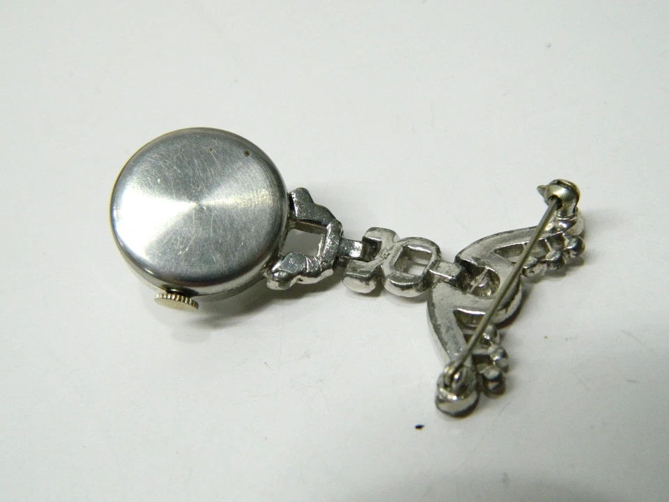 De colección. RELOJ BUREN tono plata para dama broche/lepel burbuja lente cuerda NO funciona Foto 3 de 3