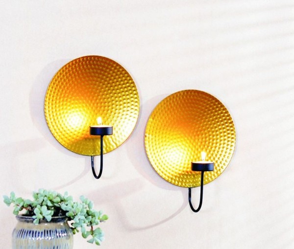 2Er Set Wandkerzenhalter Wandleuchter Kerzenhalter Teelichthalter Deko Windlicht-image