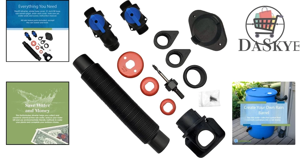 Sistema de recolección de agua de lluvia - Kit desviador completo para jardinería sostenible Foto 2 de 4