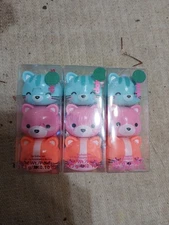 Lot Of (3) Claire's Closeout Teddy Bear Lip Balm Set MSRP $14.99 Each NWT