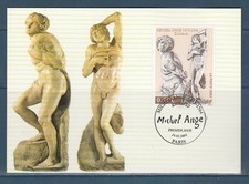 carte 1er jour tableau Michel Ange esclaves    75  Paris  2003