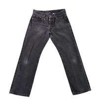 Levi's 501 Jeans Men 30x30 Black Vintage Straight Leg Button Fly Faded Gray