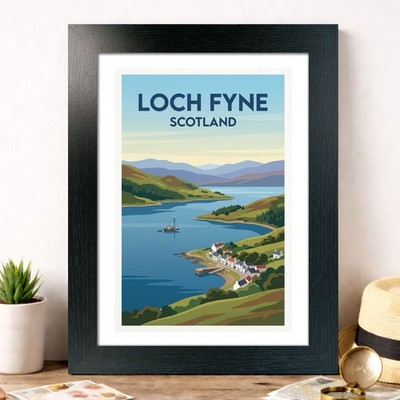 Loch Fyne, Scotland Travel Poster Giclee Art Print 377-3