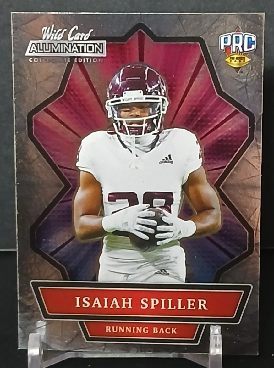 2021 Wild Card Alumination Collegiate Isaiah Spiller #ANBC-33 (RC) (2 Card Med)