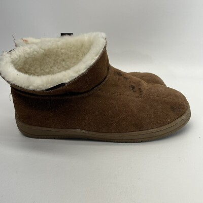 Red Wing Shoes Mens Sheepskin Lined Suede Romeo Slippers Chestnut