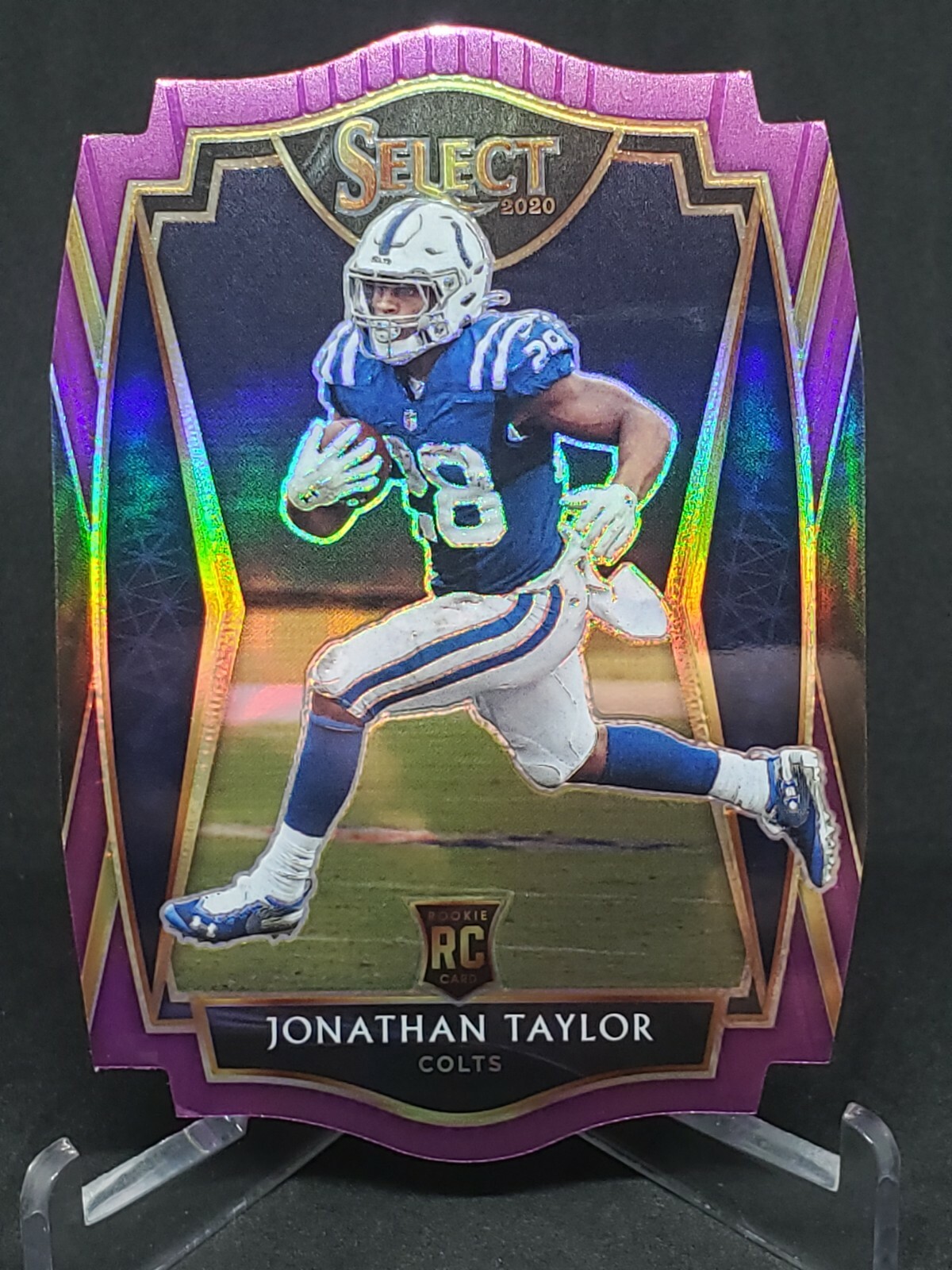 2020 Select Jonathan Taylor Premier Level Purple Prizm Die-Cut #153 Colts RC