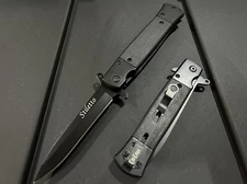 8.75” Black Military Tactical Spring Assisted Open Blade Folding Pocket Knife 