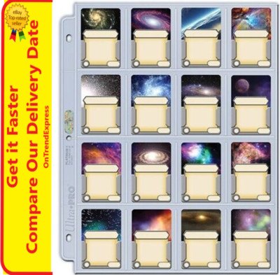 10 x Ultra PRO 16 Pocket Binder Album Folder Pages Sleeves Fits up to 41mm x 63
