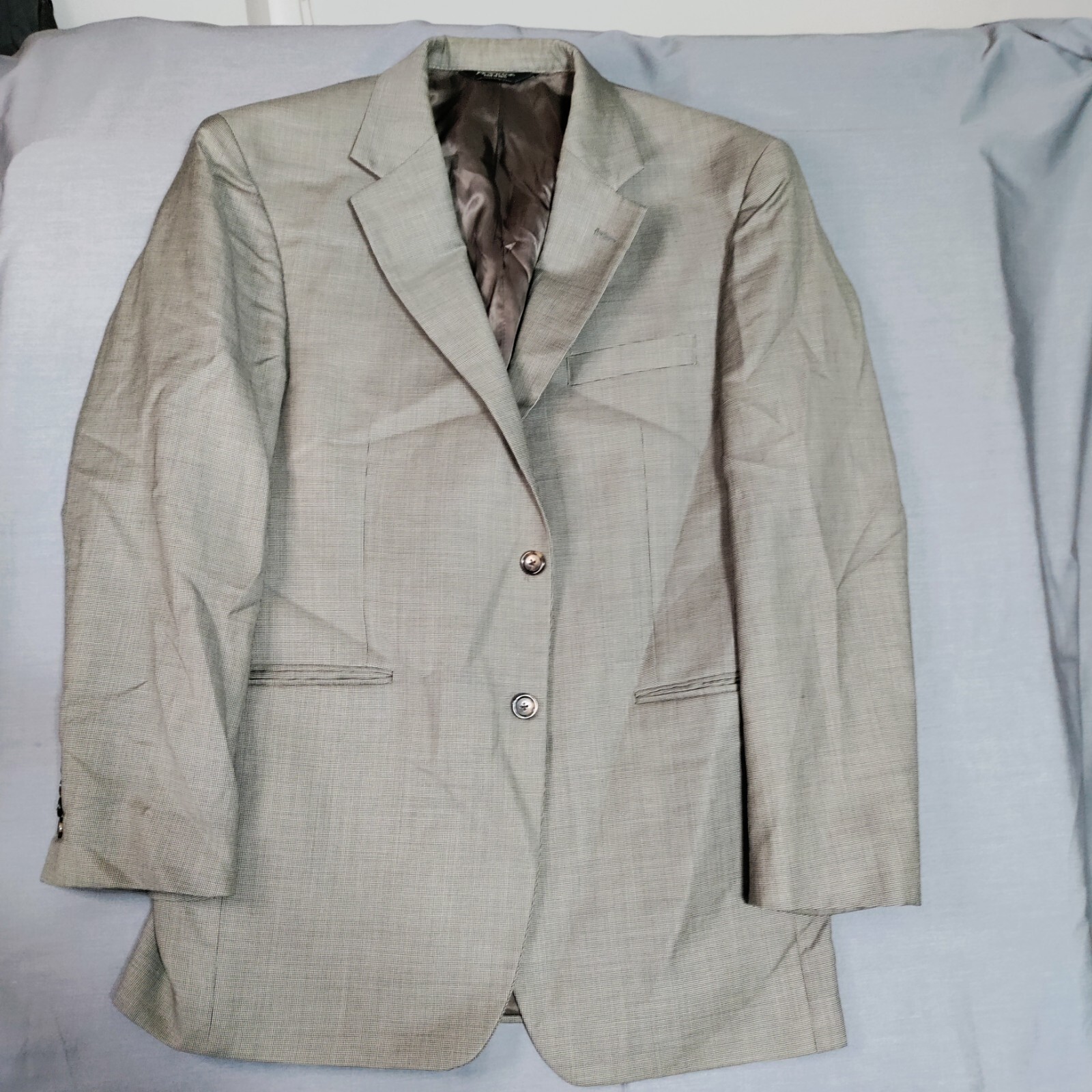 Jos. A. Bank Men 41R GRAY TWEED 100% Wool 2 Button Blazer Suit Jacket Sport Coat image 2