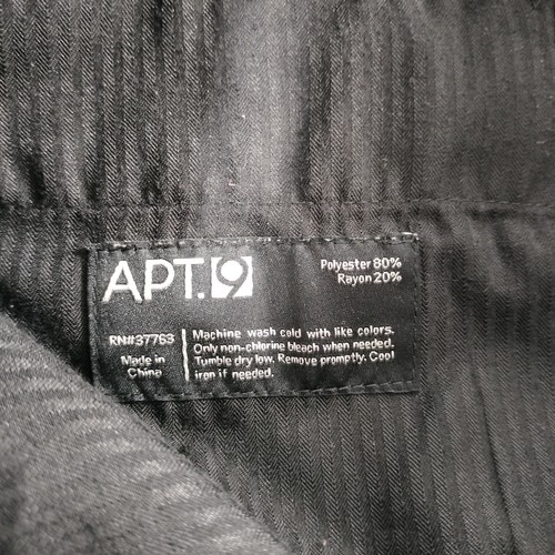 APT. 9 Straight Leg Flat Front Black Dress Pants Mens Size Actual 29x31 - Picture 7 of 8