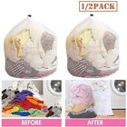 2× Heavy Duty Laundry Bag Large Mesh Wash Clothes With Drawstring Top Closure