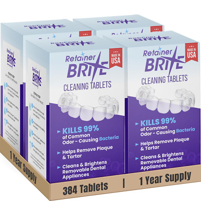 Retainer Brite  1 Year Supply, 384  Individually Wrapped Tablets, 384 Count