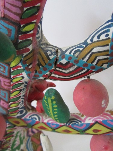 HERON MARTINEZ Tree Of Life Mexican Folk Art Pottery Clay Candelabra Adam & Eve - Picture 10 of 12