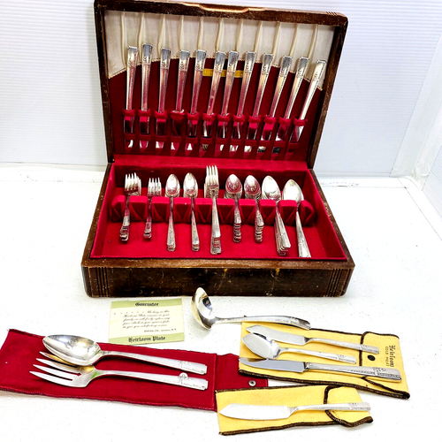 Oneida Heirloom Plate Silverplate Grenoble Silverware 93 Pcs Service