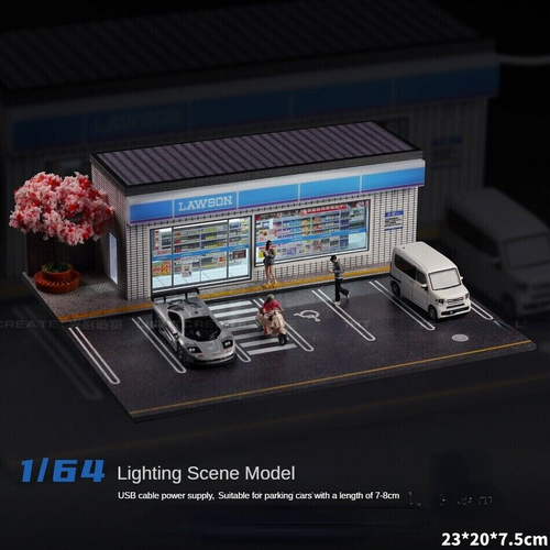 NW 1/64 Diorama Parking Lot Model LED Diecast Car Garage Scene Display Case Gift - Picture 81 of 87