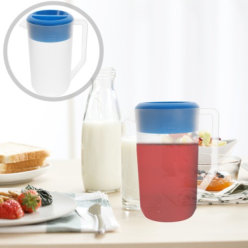Cold Water Bottle Juice Pitcher with Lids for Fridge Plastic Jug