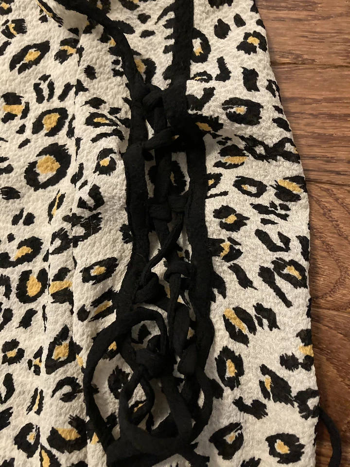 Merona Leopard Swimsuit Coverup Lightweight Side Tie Swim Sz Medium - Image 3 of 4