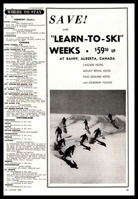 1955 Banff Alberta Canada Cascade Mount Royal King Edward Hotel Vintage Print Ad