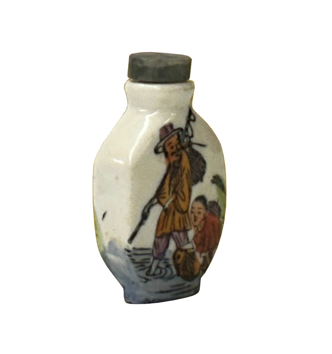 Chinese White Porcelain Bottle with People Figure Graphic ws1259S Chinese White Porcelain Bottle with People Figure Graphic ws1259S