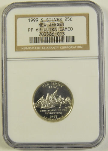 1999-S New Jersey Silver State Quarter NGC PF-69 Ultra Cameo #86-013