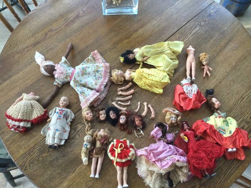 HUGE Lot of Vintage Antique Dolls Sleeping Arms Heads
