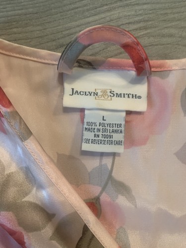 Vintage jaclyn Smith L Chemise Pink Roses nightgown robe peignoir set sexy 36” - Picture 5 of 7
