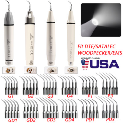Dental Ultrasonic Piezo Scaler Handpiece LED/Tip Fit EMS/Cavitron/DTE/SATELEC US