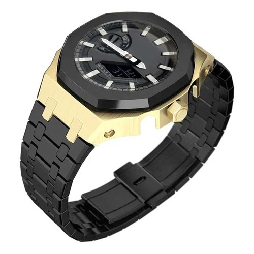 DIY Mod Kit Metal Bezel Case W/ Strap Rubber Band For Casioak G-Shock 2100/2110 - Picture 26 of 56