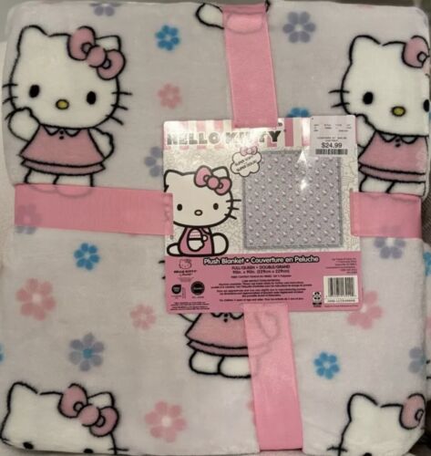 Hello Kitty Light Lavender, Pink & Multi Colors Throw Blanket Full Queen NWT! - Afbeelding 1 van 6
