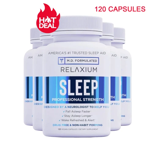 Relaxium Sleep - Dietary Supplement for Better Sleep - L-Tryptophan, Magnesium