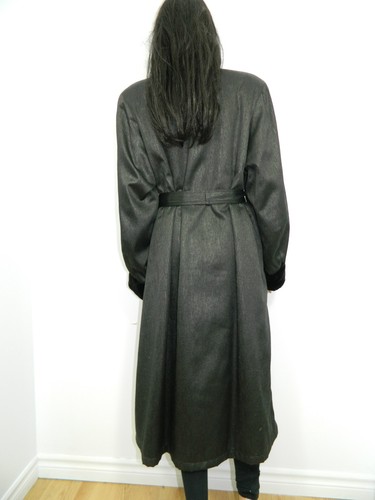 SHEARED MINK FUR BELTED REVERSIBLE COAT Sz.L Nerz-Visone-貂皮-ミンク - Picture 3 of 6