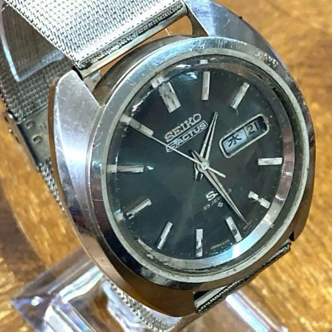Seiko 5 Actus Wristwatch Automatic 42mm Black Dial 23 Jewels Seiko 5 Actus Wristwatch Automatic 42mm Black Dial 23 Jewels
