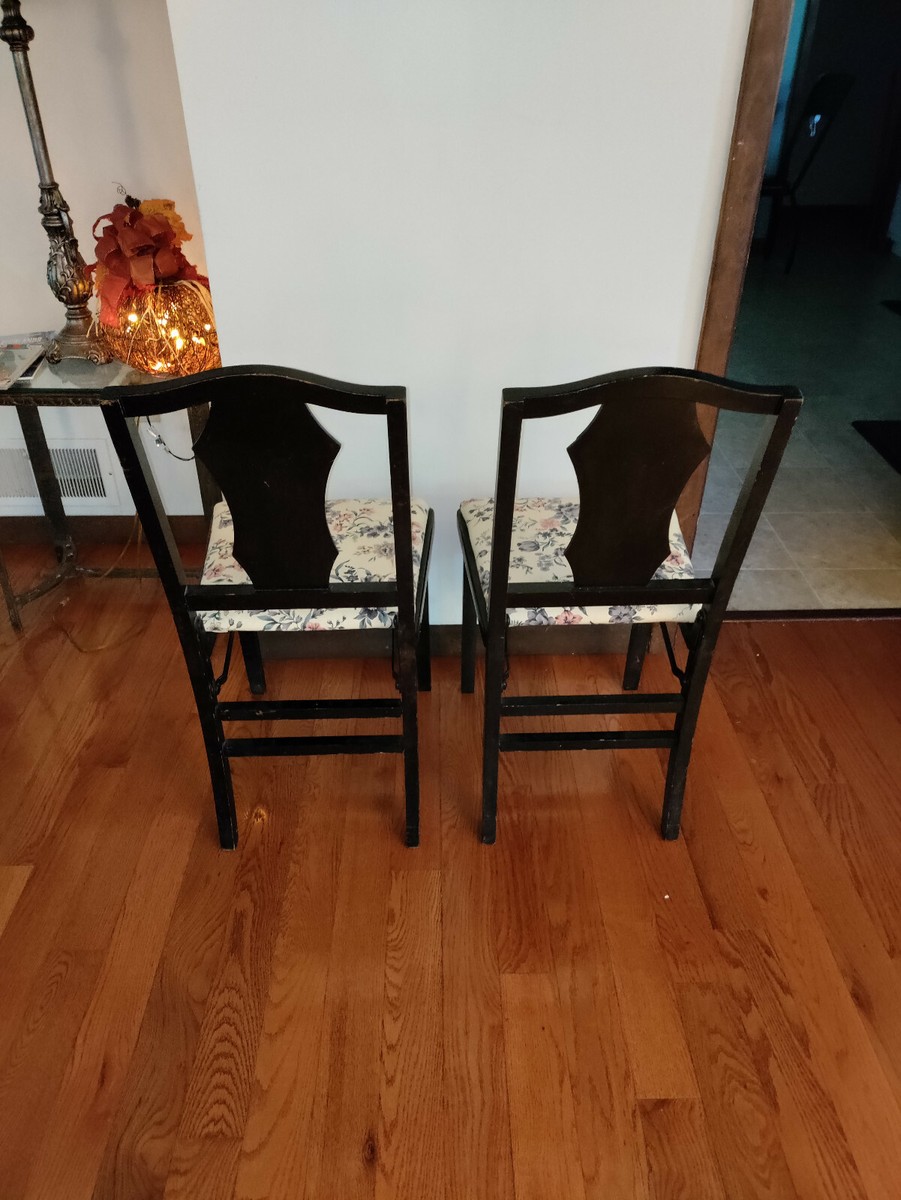 Louis Rastetter and Sons Solid Kumfort Black Folding Chairs