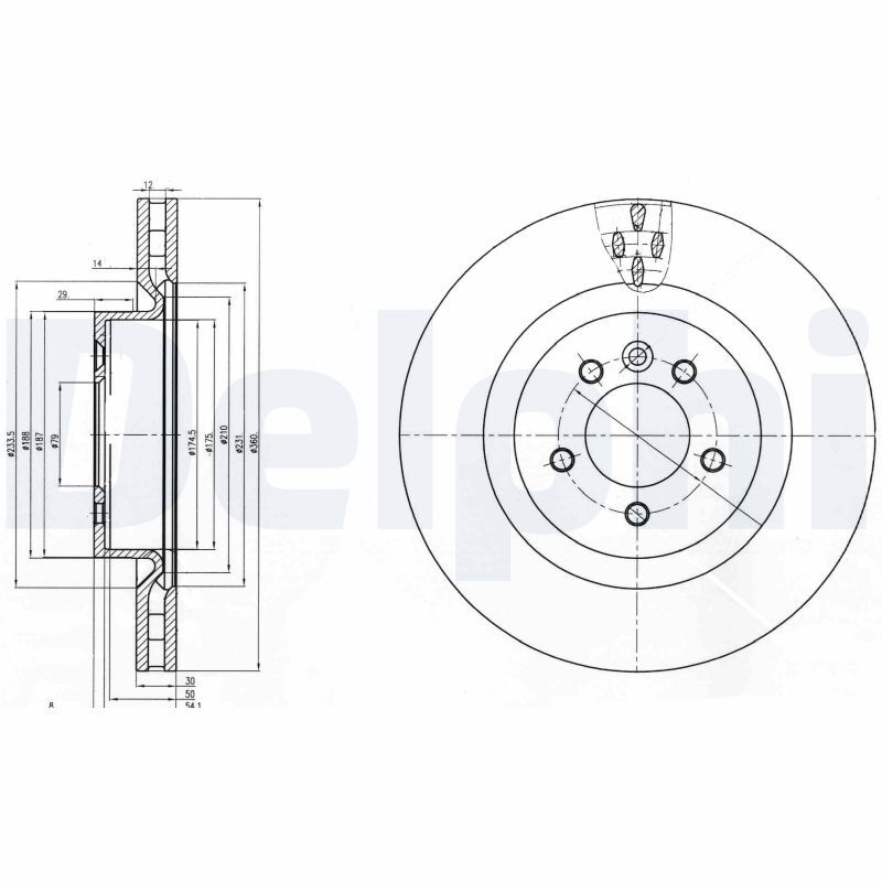 Disque de frein DELPHI BG9007C de haute précision géométrique pour ROVER RANGE ROVER SPORT