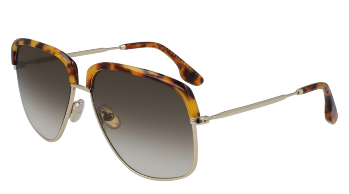 Victoria Beckham Tortoise Square Sunglasses Gold Metal Temples Made in Italy Victoria Beckham sunglasses - Mia Burton main image 2